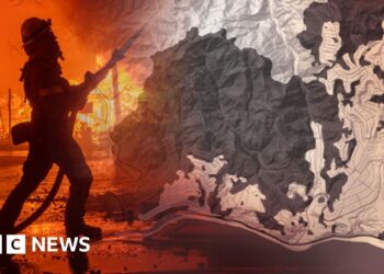 Hundreds of acres on fireplace in LA