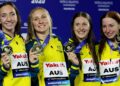 Swimming world championships 2025: Mollie O’Callaghan, Lani Pallister, Jamie Perkins, Brittany Castelluzzo win gold for Australia in ladies’s 4x200m freestyle relay