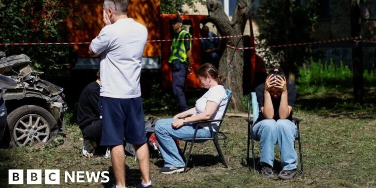 Zelensky calls for sanctions after Russia strikes kill 33 in Kyiv